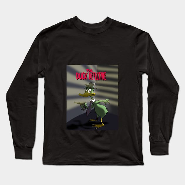 The Duck Detective Noir Long Sleeve T-Shirt by brightredrocket